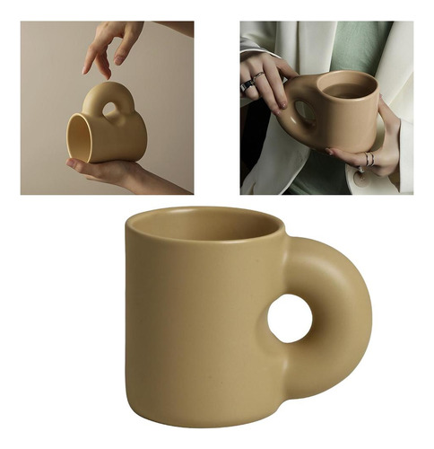Taza De Café Taza De Leche Té De Oficina Marrón 380ml