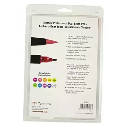 Tombow 56185 Dual Brush Pen 10-Pack Bright 