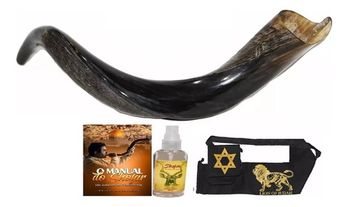 Shofar De Chifre Antilope  + Capa + Livro -  De Israel # L8