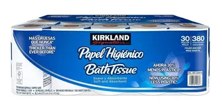 Papel De Baño Higiénico Kirkland, C/30 Rollos