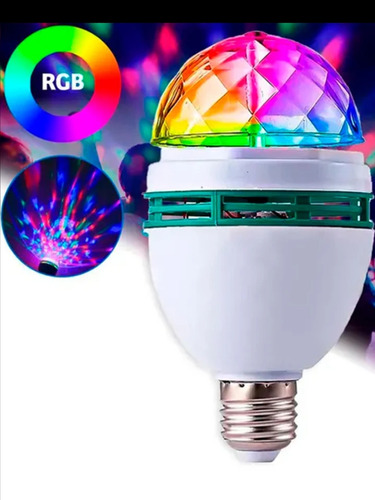 Bombillos Led Multicolor Tipo Discoteca Giratorio 3w. Rgb 