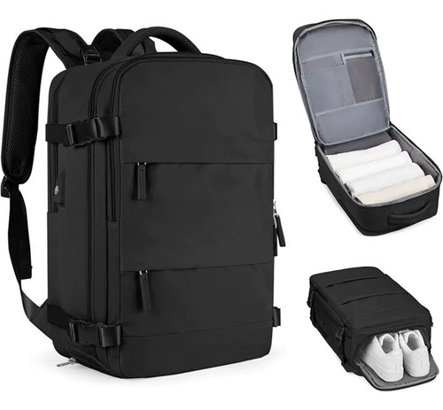 Mochila De Viaje Cabina Avión Impermeable Zapatos Usb