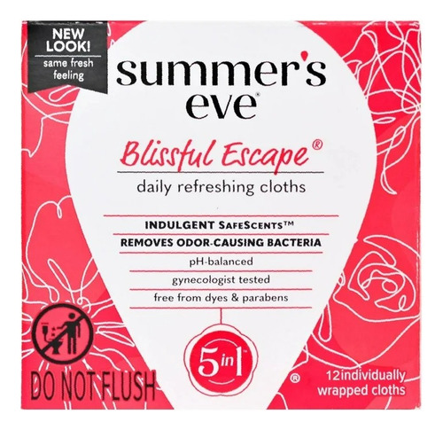2 Pza Toallitas Húmedas Summer´s Eve Blissful Escape 5 En 1