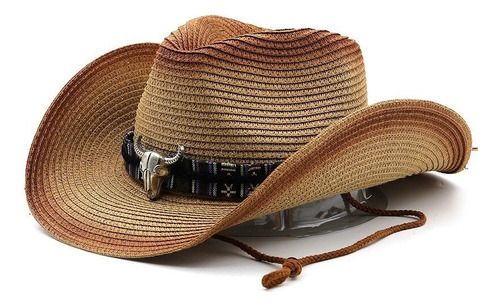 Sombrero De Paja Retro De Vaquero Panameño Para Mujer Y Homb