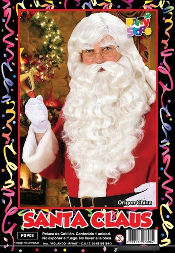 Peluca De Papa Noel - Santa Claus - Con Barba! Navidad