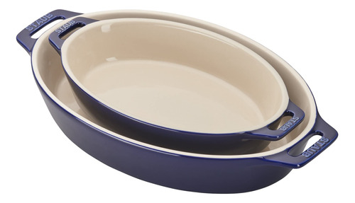 Staub 40508632 Oval Plato Para Hornear Conjunto Azul Oscuro