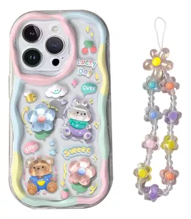 Funda Para Samsung 3d Cute Rabbit Bear + Chain Lanyard