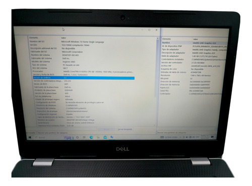 Laptop Inspiron 3480 14 Pulgadas Corei5 Ssd1t/8 Gris Plateado (Usado)