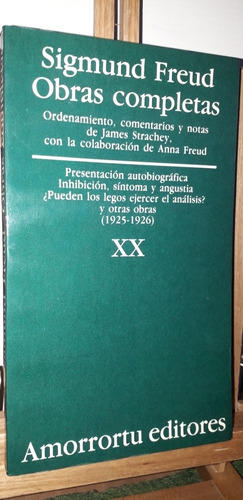 Obras Completas. Sigmund Freud. Tomo 20. Edit. Amorrortu.