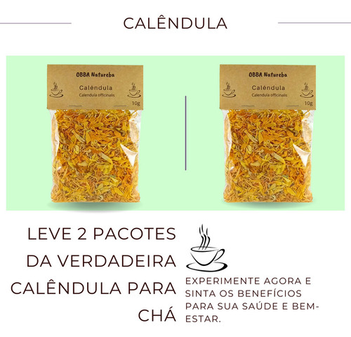2 Pacotes De Calêndula Flor Desidratada Natural P Chá