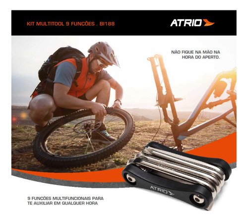 Canivete Bike C/ 9 Chaves 126g - Allen Fenda Philips- Atrio