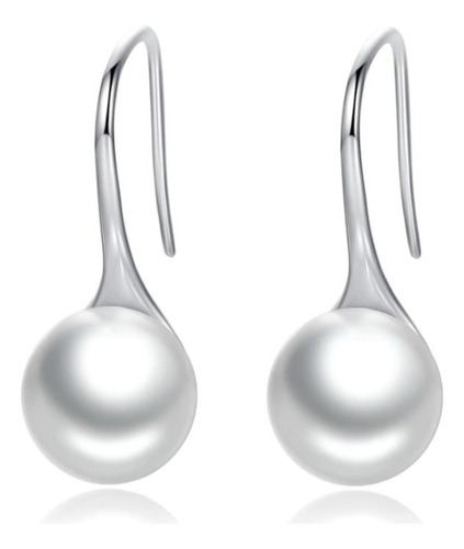 Aretes Elegantes Con Perlas Para Mujer Fabricados En Plata 
