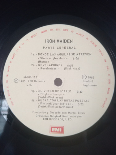 Lp Iron Maiden Piece Of Mind Funda Doble Emi 1983 Heavy M. (Usado)