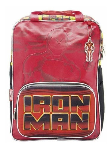 Mochila Iron Man Avengers 16 Espalda Cresko Escolar Color Rojo