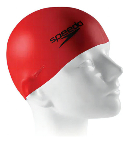 Touca Natação Silicone Lisa Speedo Flat Swim Cap C18009 Cor Vermelha Tamanho Único