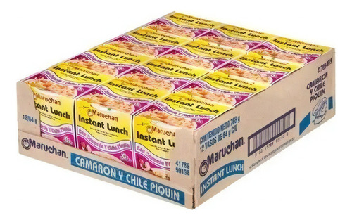 Sopa Maruchan Camarón Y Chile Piquin 12 Vasos De 64gr