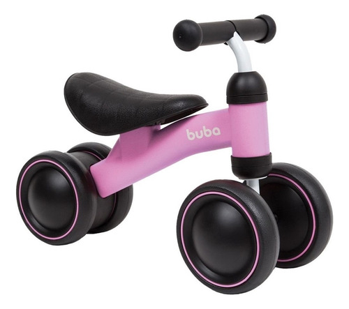 Bicicletinha De Equilíbrio Rosa Para Bebê 4 Rodas Buba