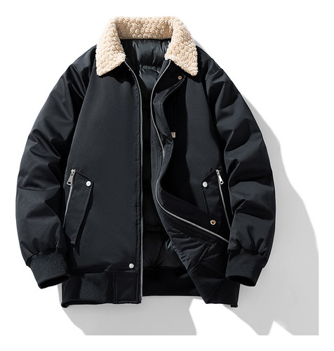 Chaqueta De Algodón De Invierno Con Cuello De Terciopelo De