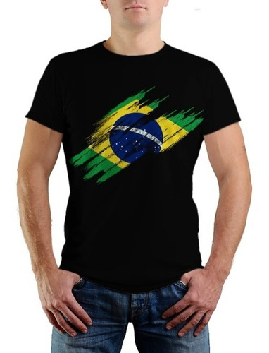 Camiseta Estampada Brasil - 100% Algodão Premium