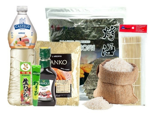 Sushi Kit! Arroz + Algas + Wasabi + Soja + Vinagre Y Mas!