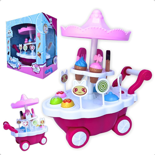 Carrinho De Sorvete Luz Som Acessórios Brinquedo Infantil 1