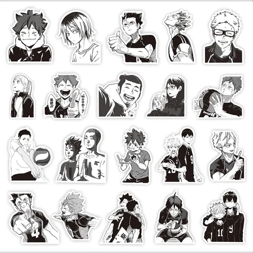 2025 Haikyuu-10/30/68 Piezas Negro Y Blanco Pegatinas De