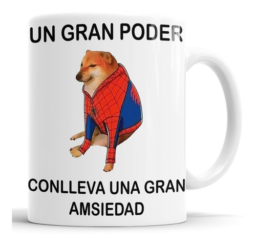 Taza Un Gran Poder Conlleva Una Gran Amsiedad - Cerámica