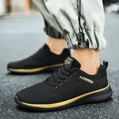 Zapatillas Negros Hombre Transpirables Talla Grande Cuotas sin
