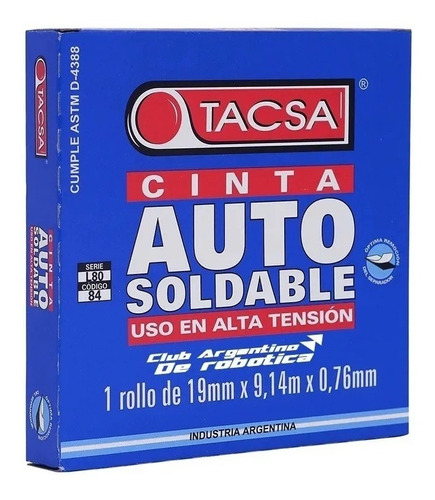 Cinta Autosoldable Alta Tension 19mm Negro 9.14m Pack X5