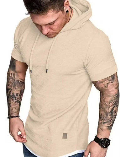 Camiseta Con Capucha Para Hombre, Camisa Lisa Para Hombre De