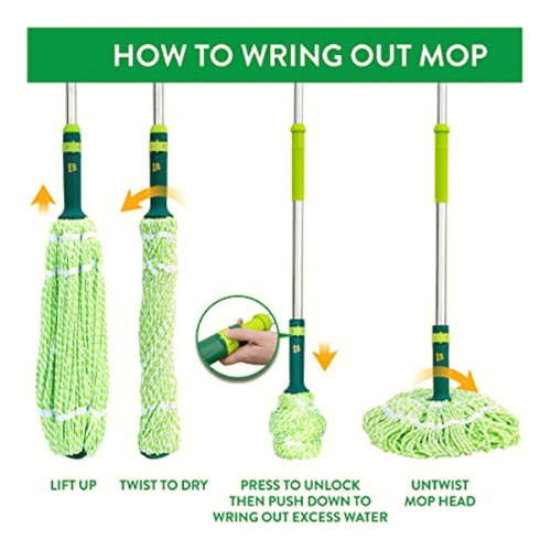 Pine-sol Microfiber Twist Mop With Telescopic Adjustable