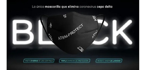 Imagen 3 de 4 de Barbijo Social Atom Protec Conicet Ultra Black