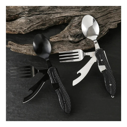 Cuchara, Tenedor Y Cuchillo Plegables 3 En 1