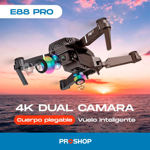 Mini Drone Plegable Doble Camara 4k 2.4ghz Fpv Gps Wifi !! Color Negro