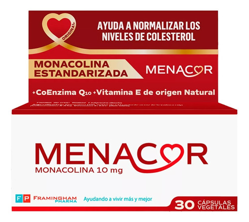 Menacor Levadura De Arroz Rojo Control De Colesterol Natural Sabor N/A
