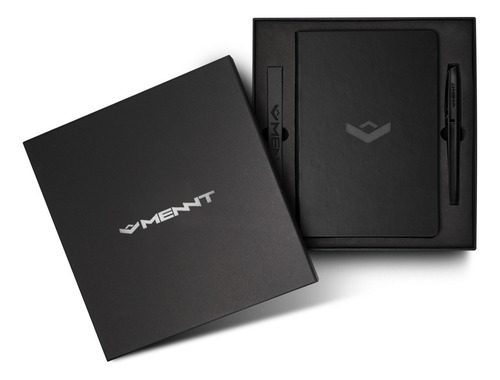 Cuaderno Negro Planner Hojas Negras A5 Agenda Con 2 Lápices
