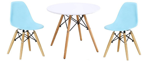 Combo Mesa Eames 60 + 2 Silla Kids Niños 1- Alto Impacto