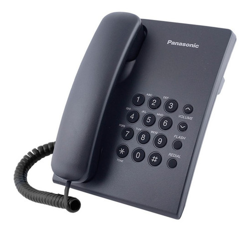 Teléfono Panasonic KX-TS500 fijo - color negro