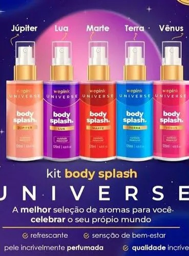 Kit Body Splash Universe Wepink Edição Limitada C/ 5 Virginia Fonseca