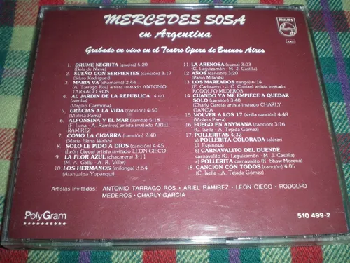 Mercedes Sosa / En Argentina Cd 1ra Ed 1991 (15-61) (Usado)