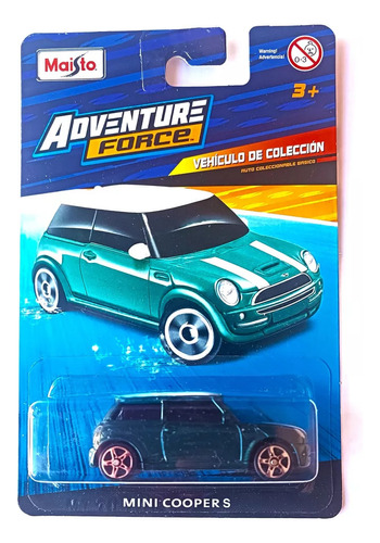 Maisto Mini Cooper A Escala 1:64 Verde  De Colllection 