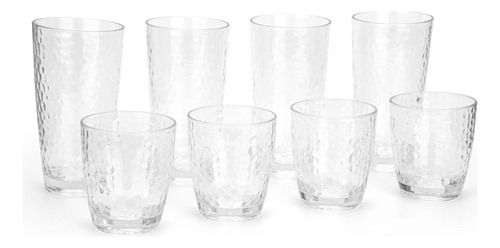 Vaso Acrilico Martillado Plastico 15 Onza 26 Juego 8