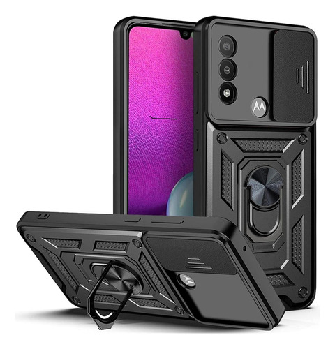 Funda Case Para Motorola E30 Holder Protector Camara Negro