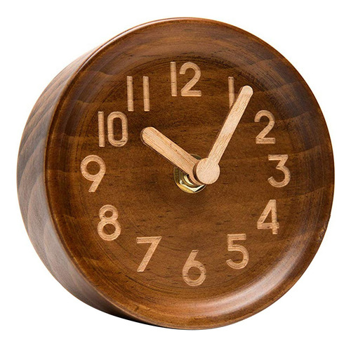 Reloj Analógico De Mesa Y Escritorio De Madera Hecho De Pino