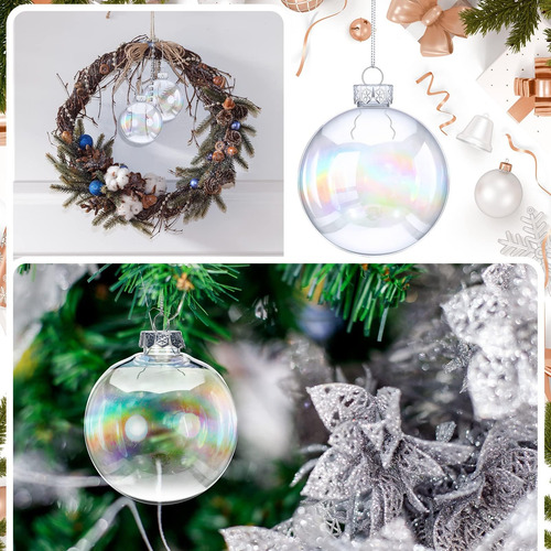 Funterio 12 Pcs Navidad Clear Plástico Transparente 4 Coste