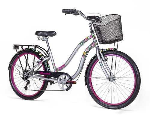 Bicicleta urbana femenina Mercurio Urban Venti  2019 R24 6v freno v-brakes color gris brillante