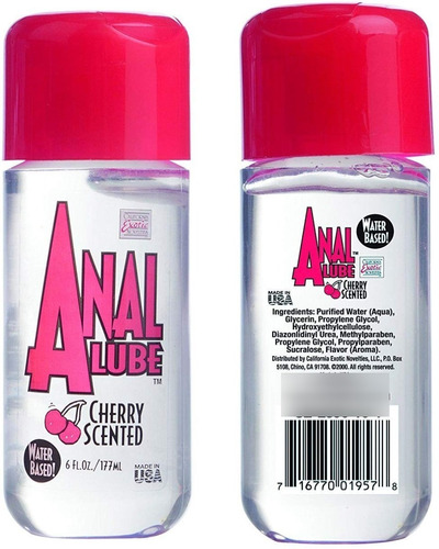 Lubricante Anal Base Agua Extra Sedoso Olor Cereza Desliza 