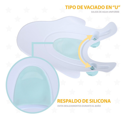 Soporte Bañera Tina Bebé Antideslizante Eke Color Verde claro Liso
