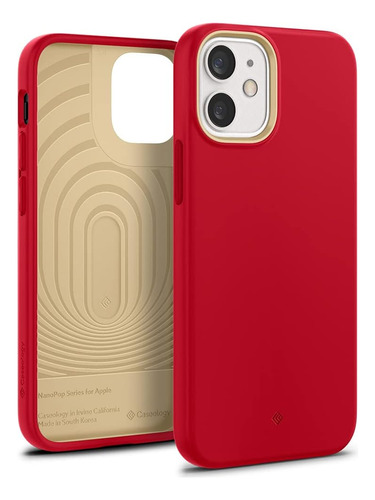 Funda Caseology Nano Pop Silicone iPhone 12 Mini Rojo