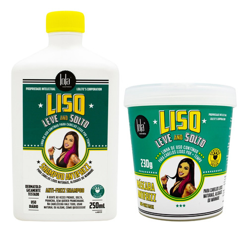 Lola Liso Leve E Solto Shampoo + Máscara Antifrizz Alisado